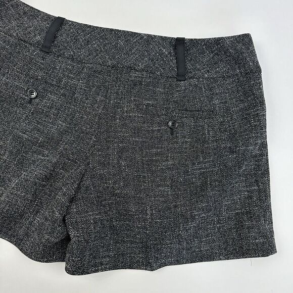 The Limited Drew Fit Black Tweed Flat Front Shorts Sz 8 Poly Viscose Stretch - Picture 9 of 9